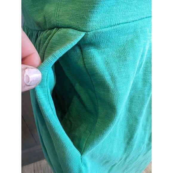 J. Crew Mini Camille Dress Women's Size Medium Green A-Line Sleeveless Cotton - Picture 3 of 10